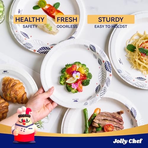 JOLLY CHEF 280 Count Paper Plates 8 inch Disposable - Image 7