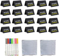 20 Pack Acrylic Chalkboard Signs with 8 Liquid Chalk Markers & 2 Cleaning Cloths, Reusable Double Sided Mini Table Signs by Unknown