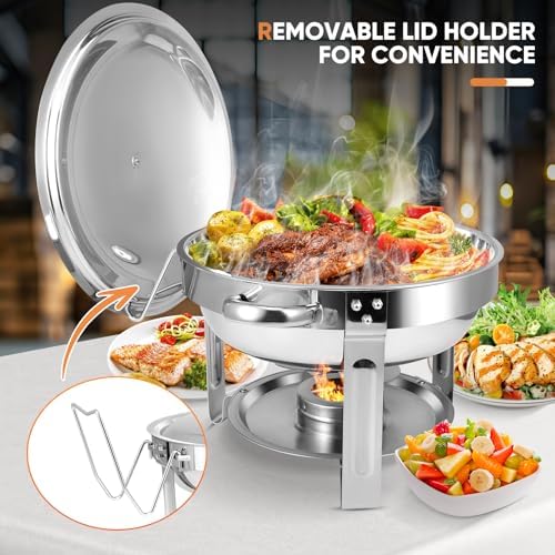 Chafing Dishes for Buffet, 4 Pack 6QT Stainless Steel Chafing Dish Buffet Set with Lids, Food Warmers for Parties Buffet, Buffet Servers and Warmers for Home, Christmas Gatherings, Catering Events - Image 4