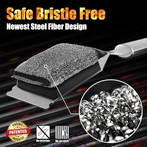 GRILLART Grill Brush Bristle Free BBQ Replacement Head - 2PCS - Image 3