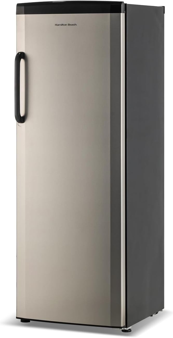 Hamilton Beach Upright Freezer, Deep Freeze, Stainless Steel Freezer with Drawer Compartments, 11 cu. ft. Freezer – 25”D x 23.6”W x 66.5”H