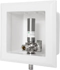 EFIELD Pex Pre-assembled Dishwasher Outlet Box, 1/2-Inch Barb Crimp Pex F1807 with Installed 1/4-Turn Stop Angle Valve, Stainless Steel Hammer Arrestor Chrome,(DW011)