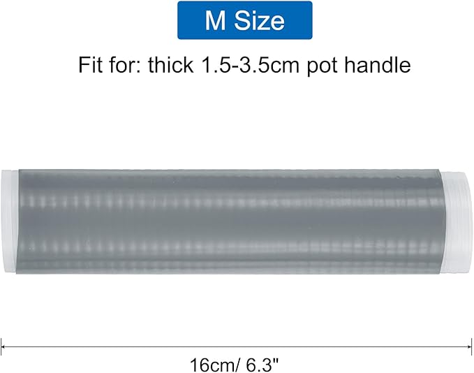 uxcell Silicone Pan Handle Sleeve, Heat Resistant Potholder Pot Holders Cover Sleeve for Frying Pan Handle Spatulas, Grey (M)