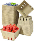 40 Pack Natural Pulp Fiber Berry Basket,Small Molded Produce Vented Basket by QZV