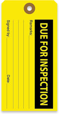 Tags 4 Less Production Quality Control Hang Tags – Equipment Preventative Maintenance Labels, for Easy Record-Keeping for Inventory Status (Due for Inspection, Pack of 100)