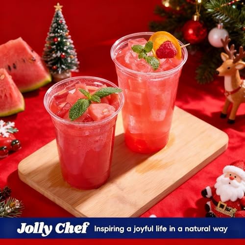 JOLLY CHEF 20 oz Plastic Cups, 1000 Pack Disposable Clear Drinking Cups - Image 3