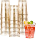 JOLLY CHEF 50 Pack 10 oz Gold Glitter Plastic Cups, Disposable Party Cups by JOLLYCHEF