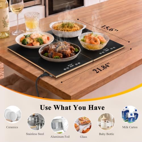 FYY Electric Warming Tray - 2-Panel Food Warmers for Parties Buffet Black - Image 6