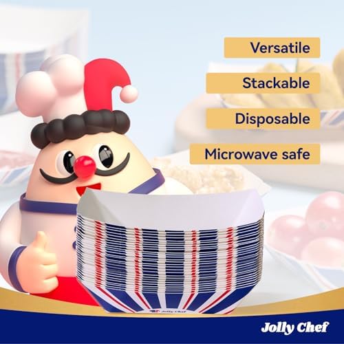 JOLLY CHEF Disposable Paper Food Trays, 250 Count 3 Lb Serving Boats - Image 3