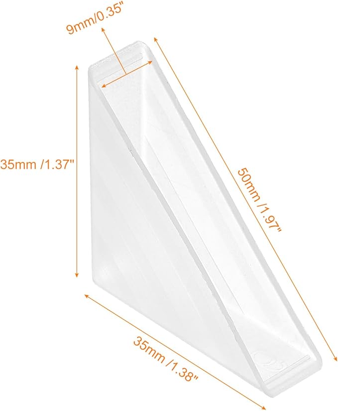 uxcell 20Pcs Plastic Corner Protectors 9x50mm Right Angle Shape Glass Corner Guards Cushion for Corner Protection of Glass, Mirror, Tile, White