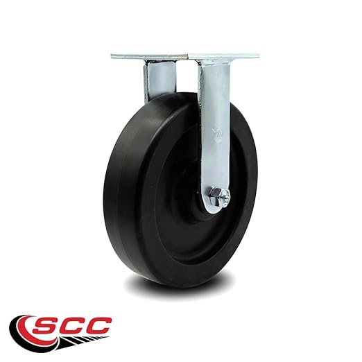 Service Caster Brand Replacement Caster for Uline Caster H-3323R - Rigid Top Plate Caster with 8 Inch Polyolefin Wheel - Heavy Duty Replacement Caster - Fits Platform, U-Boat and Panel Trucks H-1827