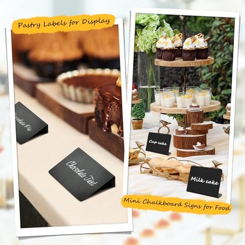 Pintuson 40 Pack Mini Chalkboard Signs for Food, Food Labels for Party Buffet, Reusable Table Signs, Food Tags, Catering Supplies Buffet Display, Place Cards, Easy to Write and Wipe - Image 6