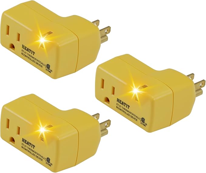 HEATIT ET-21 3-Piece Set Freeze Thermostatically Controlled Outlet On at 38F /Off at 50F