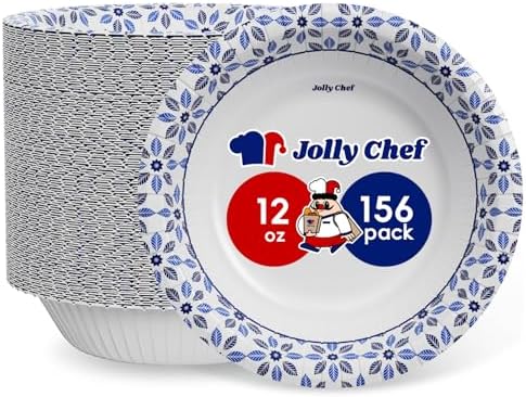 JOLLY CHEF 156 Count Paper Bowls 12 oz Disposable by JOLLYCHEF