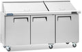 ICECASA 72" W Commercial Refrigerator Sandwich&Salad Prep Table Mega Top 3 Door Stainless Steel Counter Fan Cooling Refrigerator with 30 pans-72 Inches for Restaurant, Bar, Shop, etc