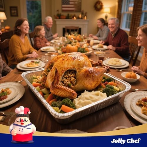 JOLLY CHEF 9x13 Aluminum Foil Pans (30 Pack) and 200 Pack Disposable Paper Napkins - Image 6