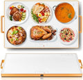 Warming Mat for Food,XL 24"x16",Tempered Glass Electric Warming Tray, White by Hudetex