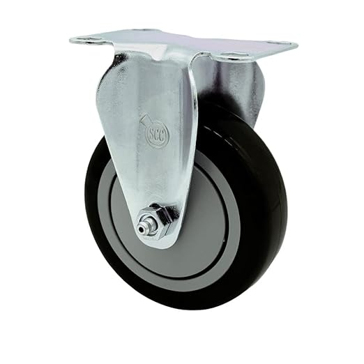 Service Caster Brand Replacement Caster for Uline Caster H-7448R - Stainless Steel Rigid Top Plate Caster with 4 Inch Black Polyurethane Wheel - Fits Carts and Platform Trucks H-3352