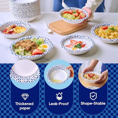 JOLLY CHEF 16 oz Paper Bowls, 200 Count Small Disposable Bowls for Soup - Image 2