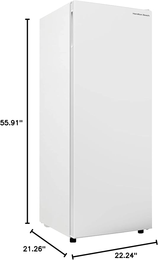 Hamilton Beach HBFRF6892-WHITE HBFRF6892 Upright Convertible Fridge/Freezer-Reversible Door-Removable Glass Shelves-Adjustable Controls-6.8 cu ft, White