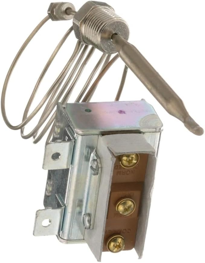 AS-300228 450° Fryer Safety Thermostat - for Tri-Star Fryer Thermostat Replacement 300228 TRS300228 TSF-4050HD TSF-6575-E-L - W/AUTO RESET, FIXED BULB 5/16" X 3-1/2" NICKEL CAP 36"