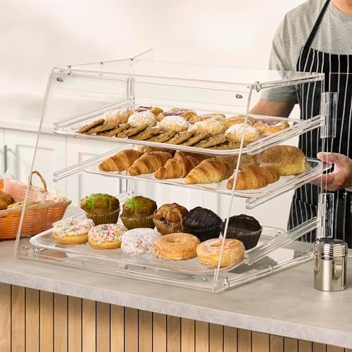 Winco 3-Tier Pastry Display Case, Acrylic Medium - Image 5