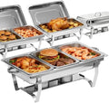 9Qt Chafing Dishes for Buffet 4Pack, 304 Stainless Steel Chafing Dish Buffet Set with Folding Frame, Food Warmers for Parties, Catering Supplies, Warming Trays for buffets Party, Multiple Food Pans by Unknown