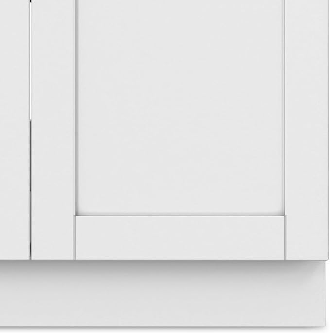 SIMPLIHOME Hennessy All-in-One 28 inch Wide Utility Sink and Laundry Cabinet in Pure White Finish, Transitional ABS Sink Cabinet for Laundry Rooms with High-Arch Chrome Faucet and Pull-Out Spray