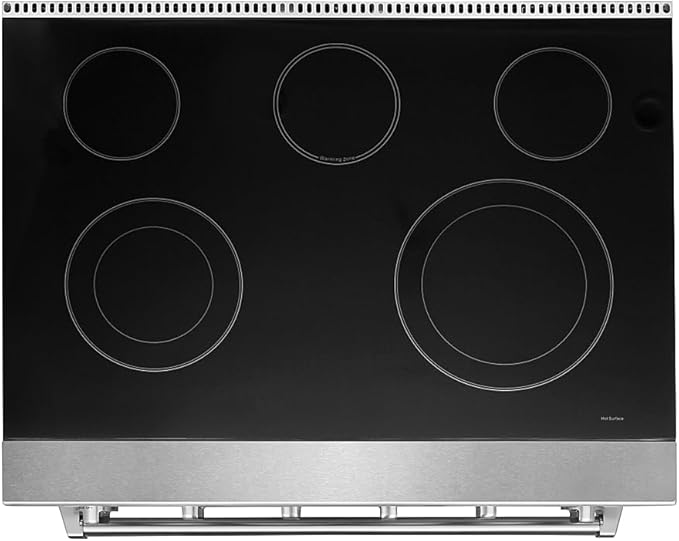 KOSTCH 36 inch Professional Electric Range with 5 Heating Elements Cooktop, 6.0 Cu. Ft. Convection Oven Capacity,Electric Stove Smooth Glass Top, in Stainless Steel KOS-36RE06H (Black)
