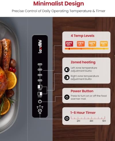 Double-Zone Silicone Food Mat, 2 Independent Temp Zones Countertop - Image 4