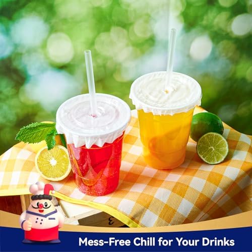 JOLLY CHEF Plastic Cups with Lids and Straws 12 oz Clear 100 Pack - Image 7