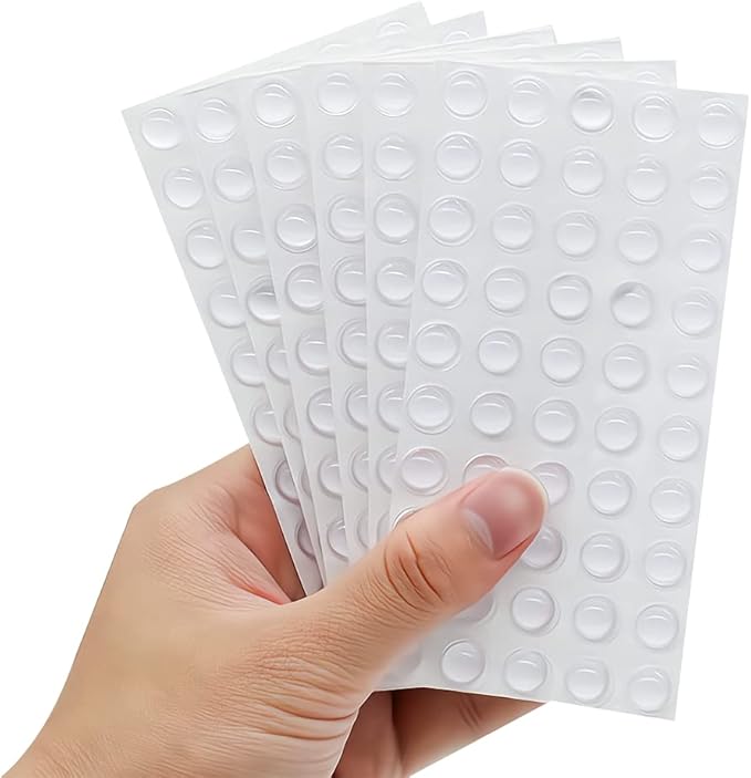 Super High Viscosity Cabinet Door Bumpers -200 pcs 2/5”Diameter Clear Adhesive Pads Glass Hardware Bumpers for Drawers, Glass Tops, Small Furniture(200pcs)