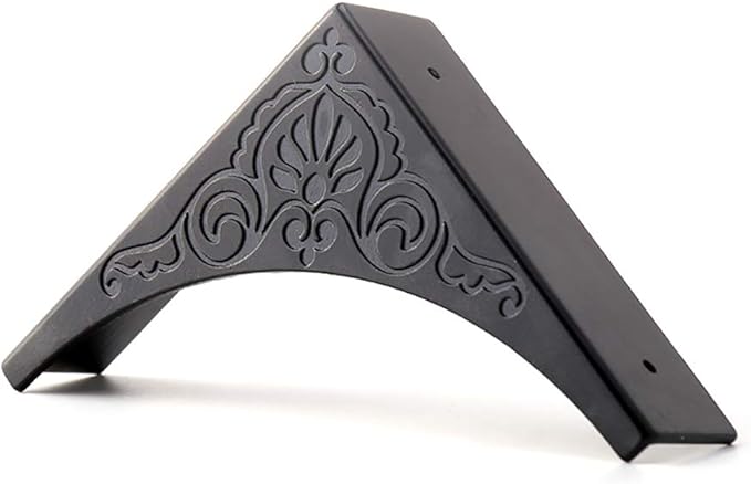 Metal Corner Protector, 4 Pcs Antique Edge Safety Guard Cabinet Furniture Corner Bumpers,Table Corner Protectors,Cover Damaged Corners on Coffee Table (Black)