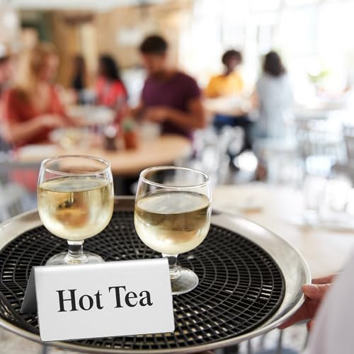7 Pcs Stainless steel coffee beverage table tent signs Double sided metal tea sign for Cafe Coffee bar Party Buffet Restaurant Indoor Outdoor Table Display Signs 2.95 x 1.57Inch - Image 3