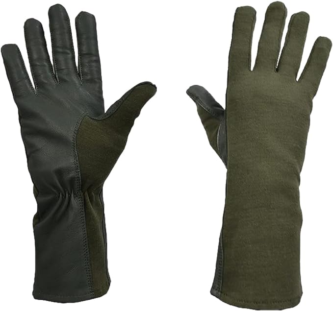 Nomex Flight Gloves, Leather Work Gloves for Men, Soft Durable Sheep Skin Leather Driving, Flying, Gardening Hunting Gloves