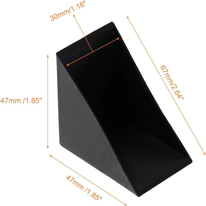 uxcell 20Pcs Plastic Corner Protectors 30x67mm Right Angle Shape Glass Corner Guards Cushion for Corner Protection of Glass, Mirror, Tile, Black
