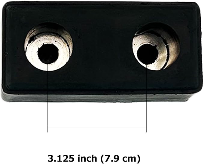 2 Pack Buffers USA Molded Rubber Bumper Block Dock Buffer 6x3x3 for Chassis/Trailers/Truck/Flatbed/Reefer with Steel Washer (4502-1276)