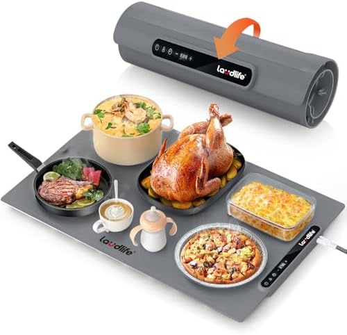Electric Warming Mat 24x16, Foldable Food Warmer for Parties by WelcometoLaudlife