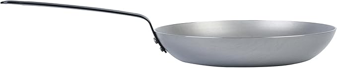 Restaurantware Fry Pan 6 Pack of 11 Inches Carbon Steel Non-Stick Searing Pan With Ergonomic Handle Silver For Sauteing and Omelets