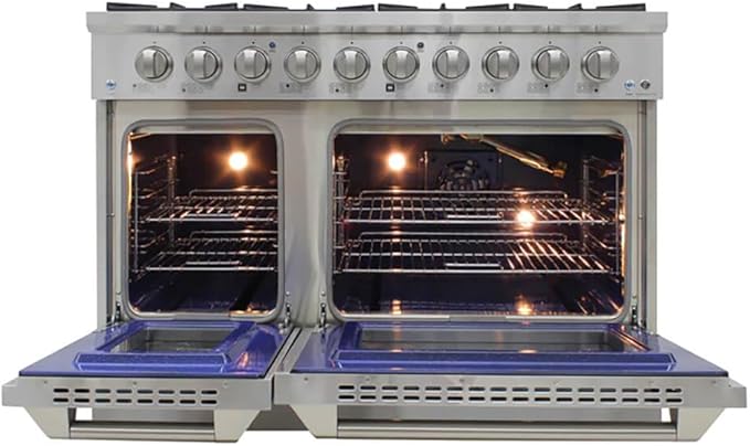 Brama 6.7 Cu. Ft. Stainless Steel Dual Fuel Slide In Range Gas Cooktop Electric Oven Convection Cooking Large Capacity 5 Burners Touch Controls True European Convection