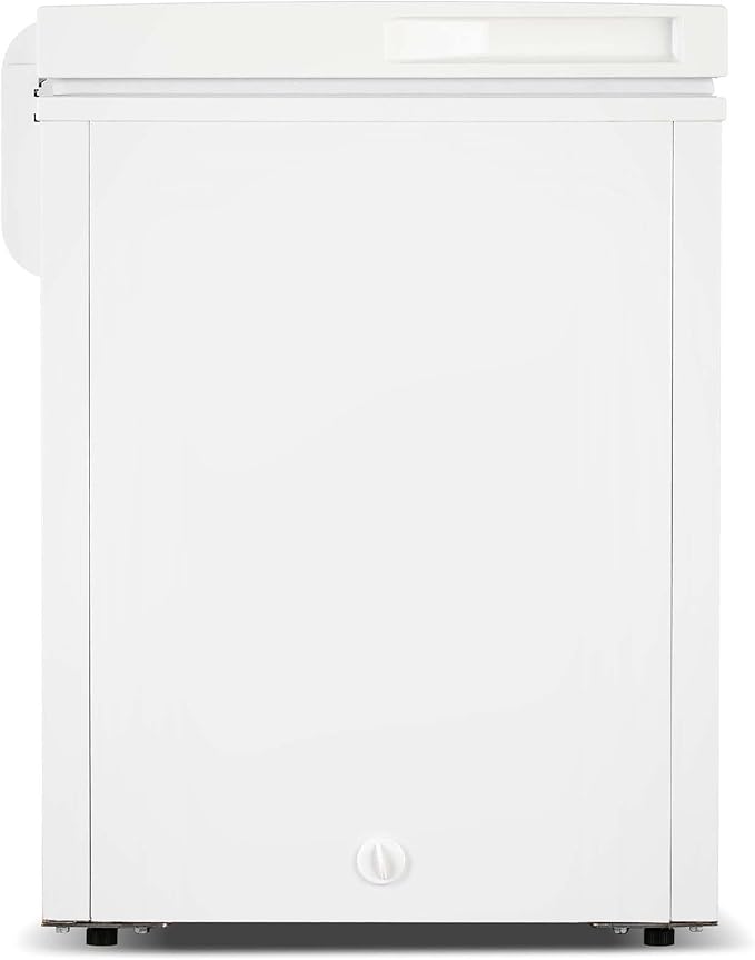 Frigidaire Chest Deep Freezer, 2.0 Cu. Ft. Capacity, Adjustable Thermostat-Removable Vinyl Coated Wire Basket-Easy Defrost Drain- Garage Ready- Pearl White