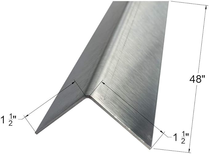 Brushed 304 Stainless Steel Corner Guards, 48" Wall Protectors, 20ga & 16ga, Available in 1/2" to 4", Multi-Pack Options (1, 2, 5, or 10) (10, 1 1/2 x 1 1/2, 16ga, No Hug Edges)