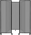 Versare Polycarbonate Room Divider 360 Portable Wall Partition | Freestanding Office Dividers | Locking Wheels | Privacy Screen Panels - 8'6" x 7'6" Light Gray Thermoplastic Polymer