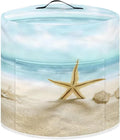 Air Fryer Dust Cover Compatible with 8 Quart, Dust Protection Insulated Kitchen Appliance Cover with Top Handle and Storage Pockets for Women Wife Gift, Beach Starfish