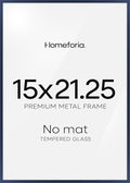 Homeforia 15x21.25 Navy Blue Puzzle Frame, High End Metal 15 x 21.25 Picture Frames without Mat, 21.25x15 Thin Poster Frame for Wall, 15 by 21.25 Puzzle Photo Frame, Tempered Glass, Wall Kit, Set of 1