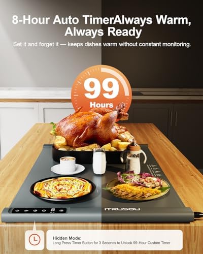 Food Warming Mat Extension Panels B+C for iTRUSOU Electric Warming Tray BWP01-A – Add-On Expandable Warming Mat for Food, Must Be Used with Main Control Panel A, for Buffet, Party Chafing Dishes - Image 6