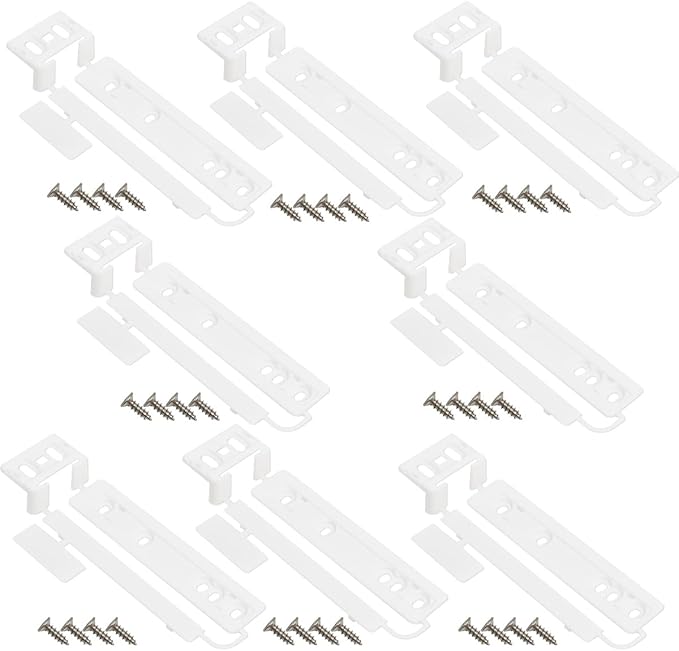 8Pcs Universal Integrated Fridge Freezer Door Slider with Screws, Fridge Door Mounting Installation Fixing Kit with Barckets and Clips