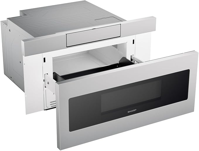 SHARP SMD3070ASY Microwave Drawer Oven, 30-inch, 1.2 Cubic Feet, 950 Watt, Concealed Angled Touch Control Panel with Digital LCD Display, Stainless Steel