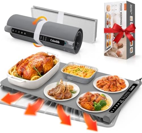 Warming Mat for Food, Electric Warming Tray with Heat-Resistant Pad-L Grey by WELCOME