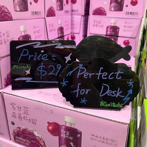 5PCS 15CM*11CM Mini Chalk Board & Attachable Basket Tags - Erasable & Write-On-for Vendor Booth Price Signs - Plastic Food Markers for Party Buffet, Sign Holders, Reusable Black Labels,Stand Supplies - Image 5